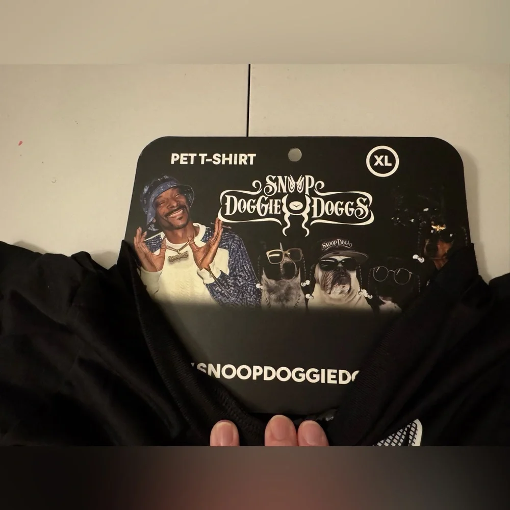 New Snoop Dogg Blink Glitter Mic Microphone black Dog shirt Extra Large XL